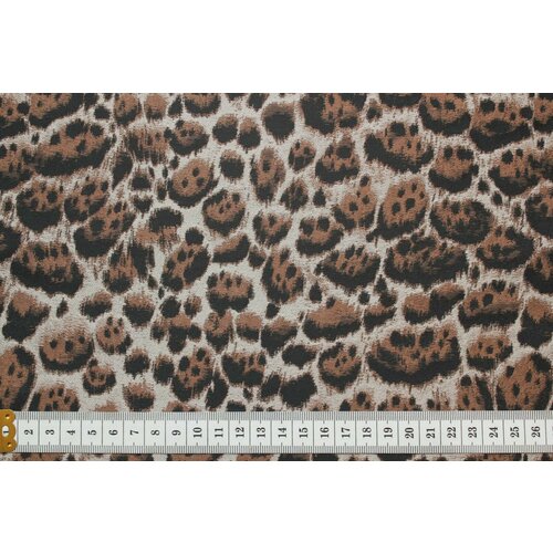 Ткань Жаккард для тренча R.Cavalli под леопарда чёрно-серо-коричневый 190 г/мп, 190 г/пм, ш146см, 0,5 м