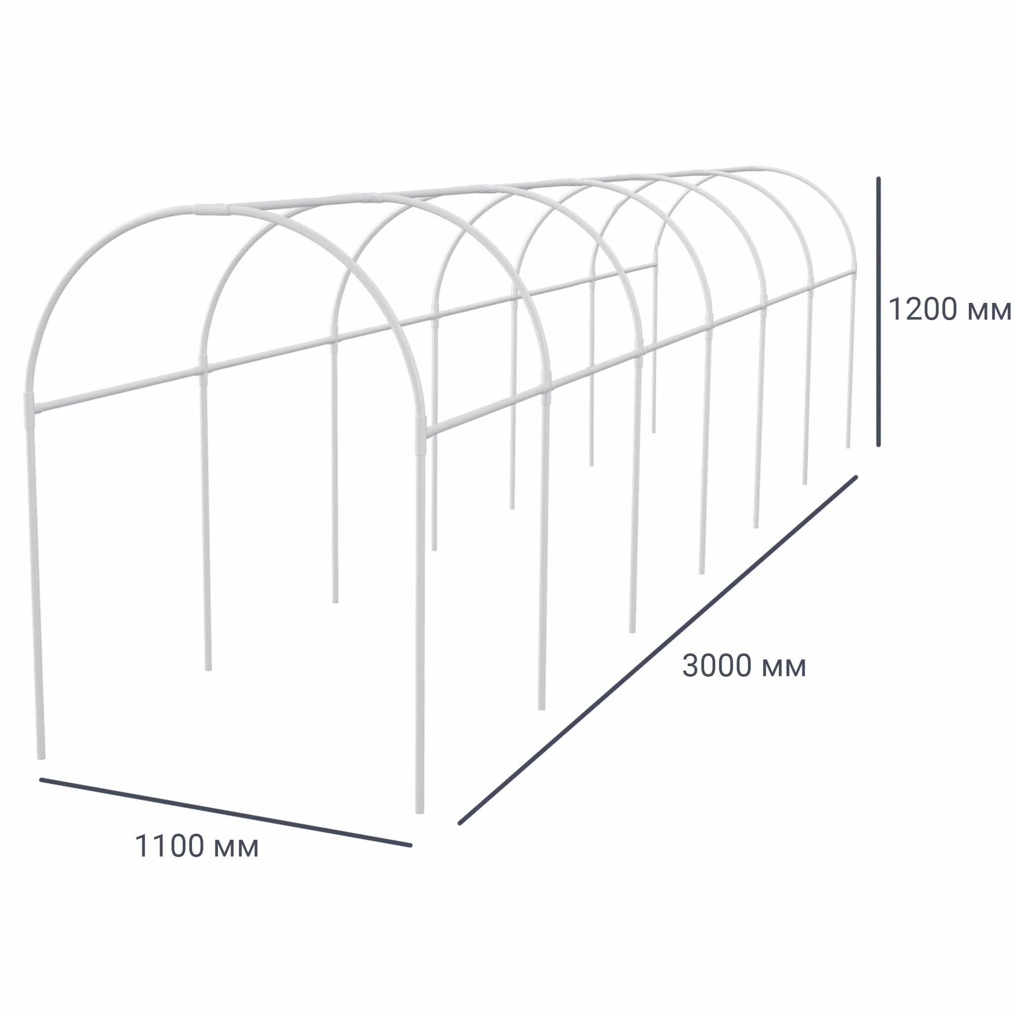 Каркас парника гофрокороб 1.1x3x1.2 м белый Garden Show - фото №6