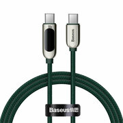 Кабель USB-C BASEUS Display Fast Charging Type-C - Type-C, 5A, 100W, 1 м, зеленый
