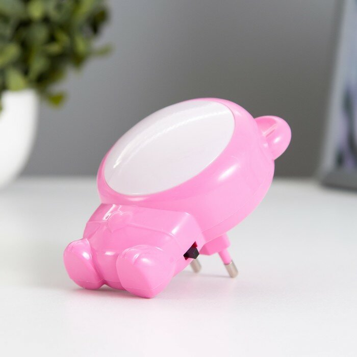 RISALUX Ночник "Мишка" LED розовый 7х6,5х10 см