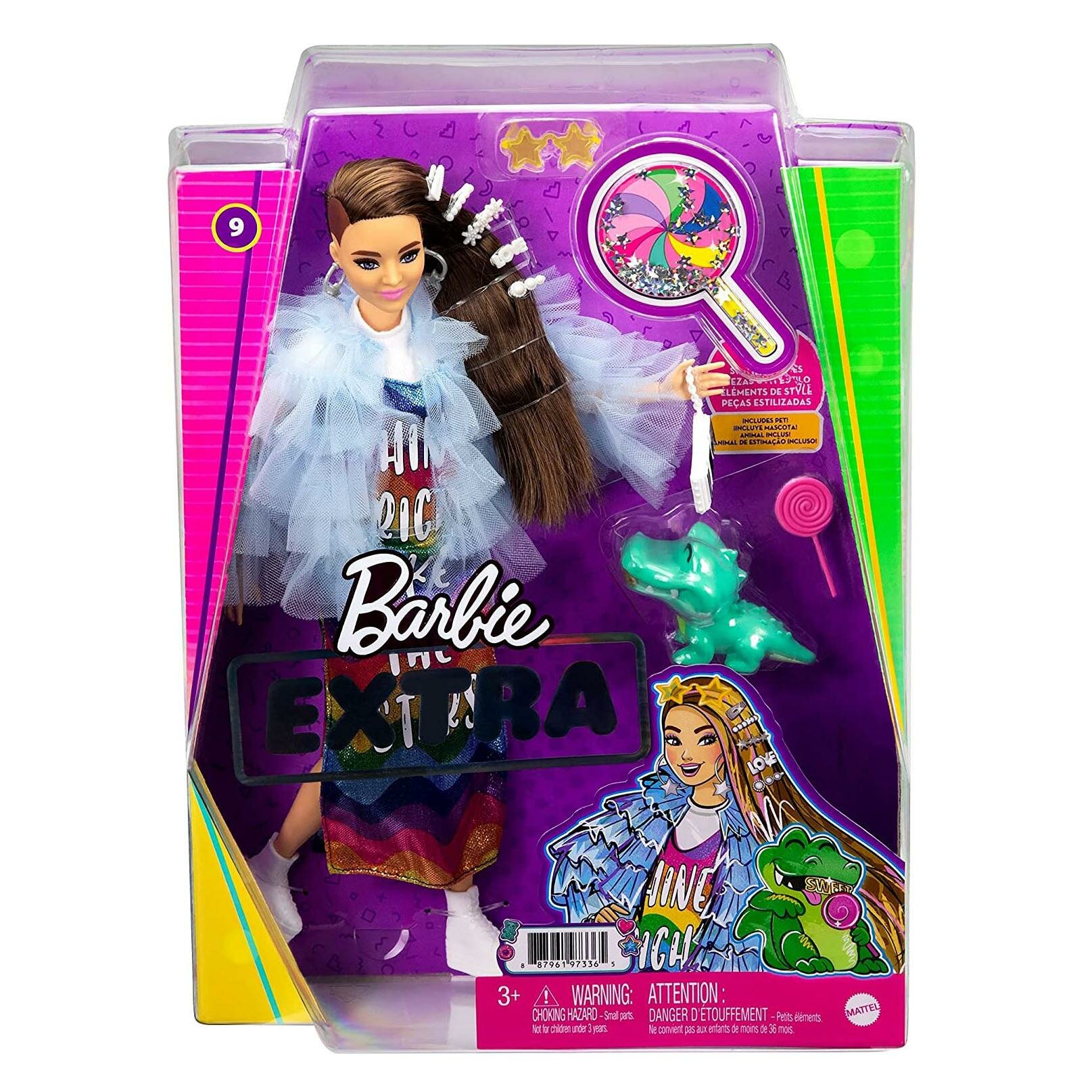 Barbie Extra Кукла в радужном платье GYJ78/GRN27