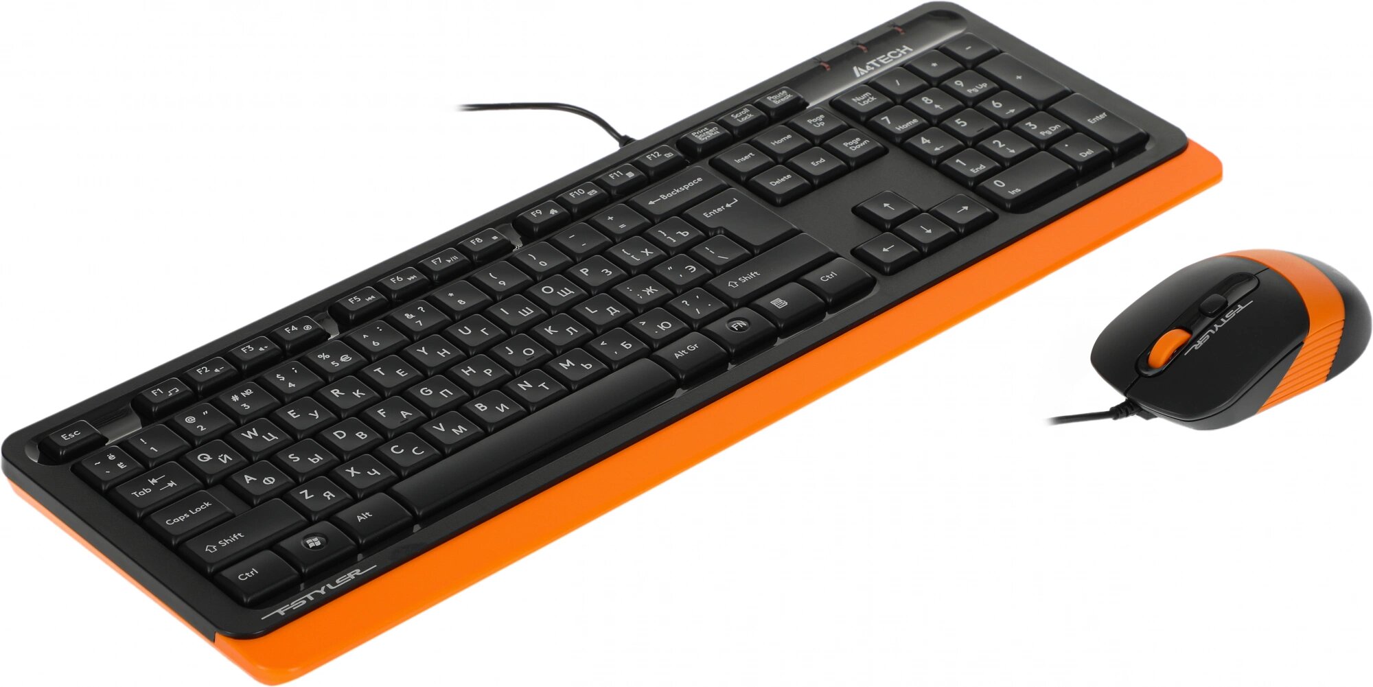 Клавиатура + мышь A4Tech Fstyler F1010 клав: черный/оранжевый мышь: черный/оранжевый USB Multimedia (F1010 ORANGE)