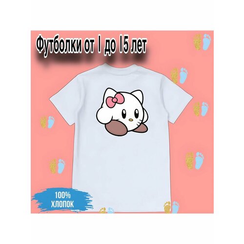 Футболка Zerosell котёнок каваи покемон аниме, размер 5 лет, белый футболка котёнок каваи сердце размер 5 лет белый
