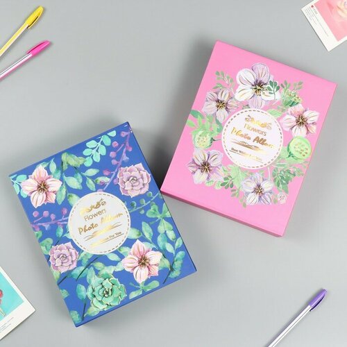 Фотоальбом на 100 фото 10х15 см Лесные цветы в коробке микс 265х21х53 см 1791₽