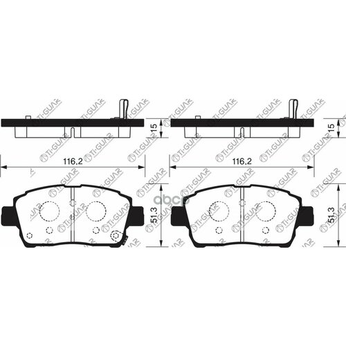 Тормозные Колодки Tg-713CPf1472 Керамика Tiguar Ty Premio Allion Vista 01- Передние Диск Ti-Guar арт TG713C 4390₽