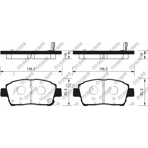 Тормозные Колодки Tg-713C/Pf1472 (Керамика)* Ti·guar Ty Premio, Allion, Vista 01- Передние Диск. Ti-Guar арт. TG713C
