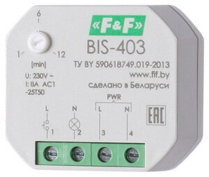 Реле бистабильное F&F BIS-403 с лестничным автоматом