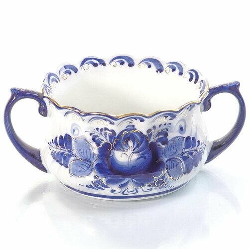 Супница столовая из фарфора с ручками