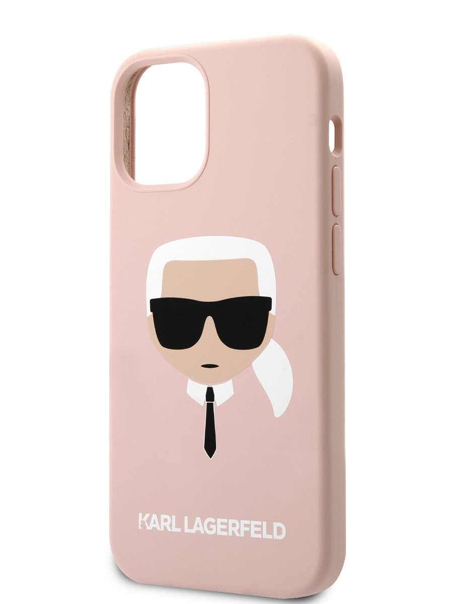 Чехол Karl Lagerfeld Liquid silicone Karl's Head для iPhone 12 Pro Max, розовый