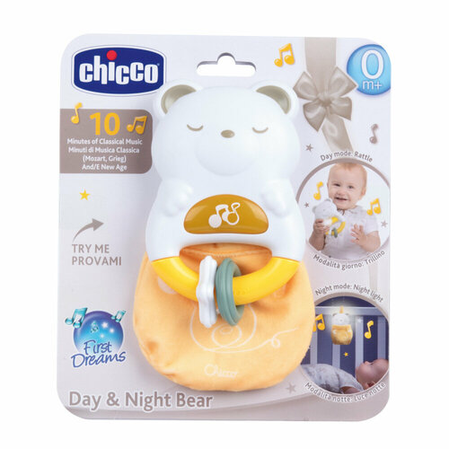 фото Игрушка "chicco мишка" - погремушка-ночник 2-в-1