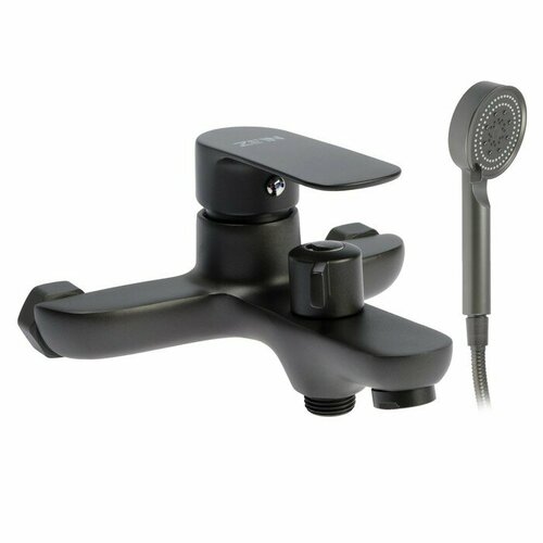 Смеситель для ванны ZEIN Z3853 однорычажный душевой набор лейка 5 режимов графит 4427₽
