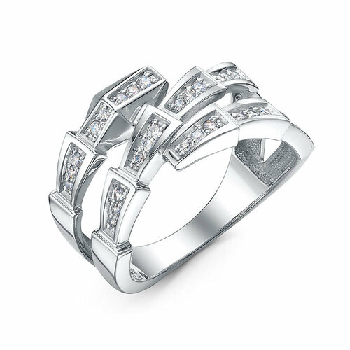 Кольцо Яхонт, серебро, 925 проба, фианит, размер 16, бесцветный кольцо brau серебро 925 проба родирование фианит размер 16 белый