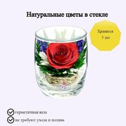 Композиция из натуральных цветов в стекле NFP, 8.5х7 см