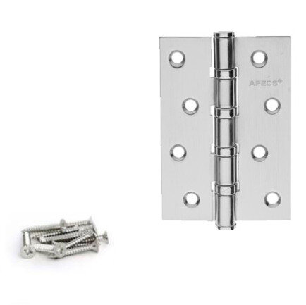 Петли врезные (к-кт - 2шт.) Apecs 100*70-В4-Steel-CRM (матовый хром)