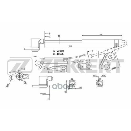 Датчик Abs Передн. Прав. Toyota Avensis (T250) 03-, Corolla (E120) 01- Zekkert арт. se-6109