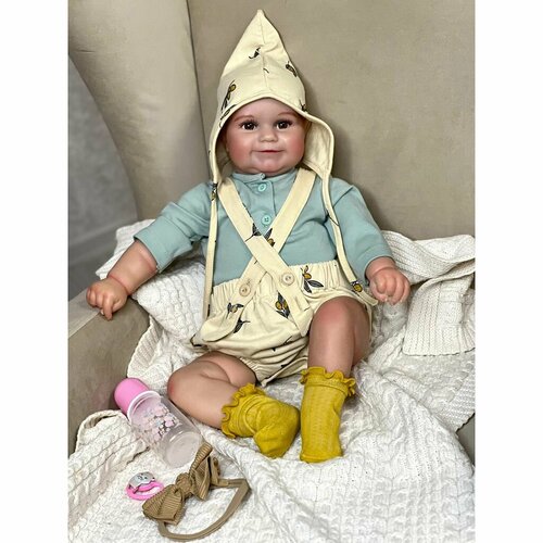 фото Кукла реборн мягконабивная 60см в пакете (fa-015) npk doll