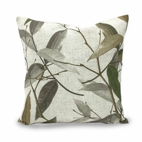 Подушка Листья желто-оливковые, VINTASHTORY, 40*40 см