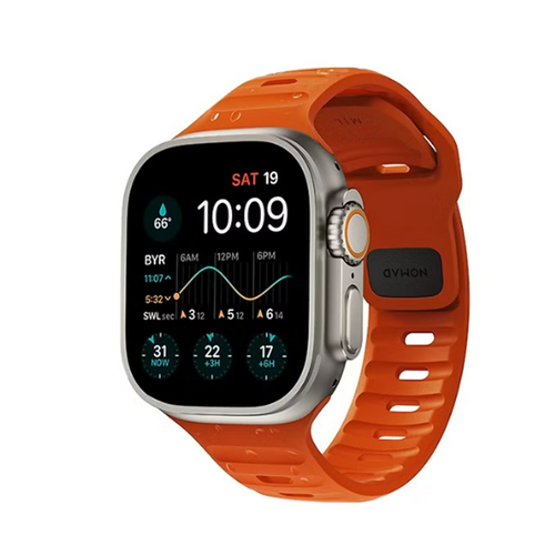 Ремешок Nomad Sport Band для Apple Watch 49/45/44/42 мм (NM00736685) ультра оранжевый, размер L (запястье 160–180 мм), М (запястье 150–160 мм), XL (запястье 180–200 мм)