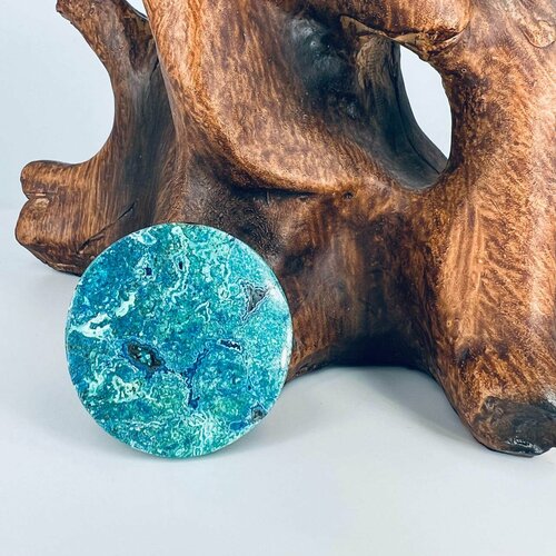 Хризоколла с азуритом Мексика кабошон Sibminerals Int.