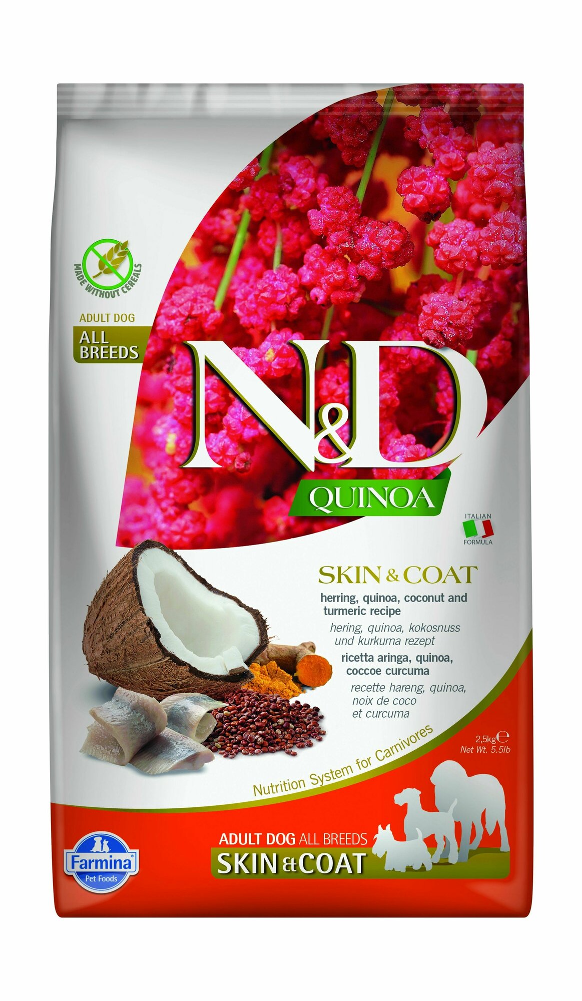 Farmina ND Quinoa - Сухой корм для собак, с сельдью и киноа (2,5 кг)