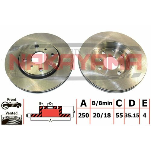 NAKAYAMA Q4946 Тормозной диск передний (вент.) CITROEN C1 05-14,