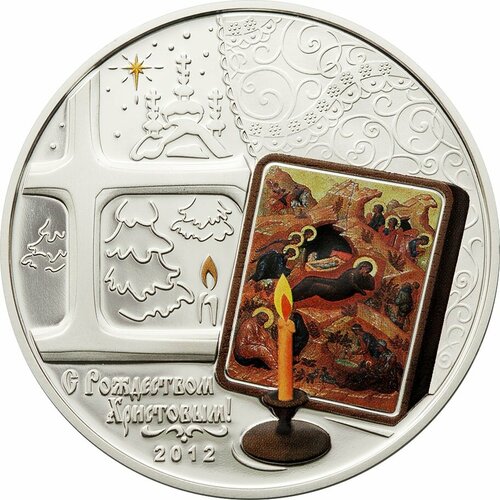Острова Кука 5 Долларов 2012, с Рождеством Христовым клуб нумизмат монета 10 долларов виргинских островов 2012 года серебро цифровая печать