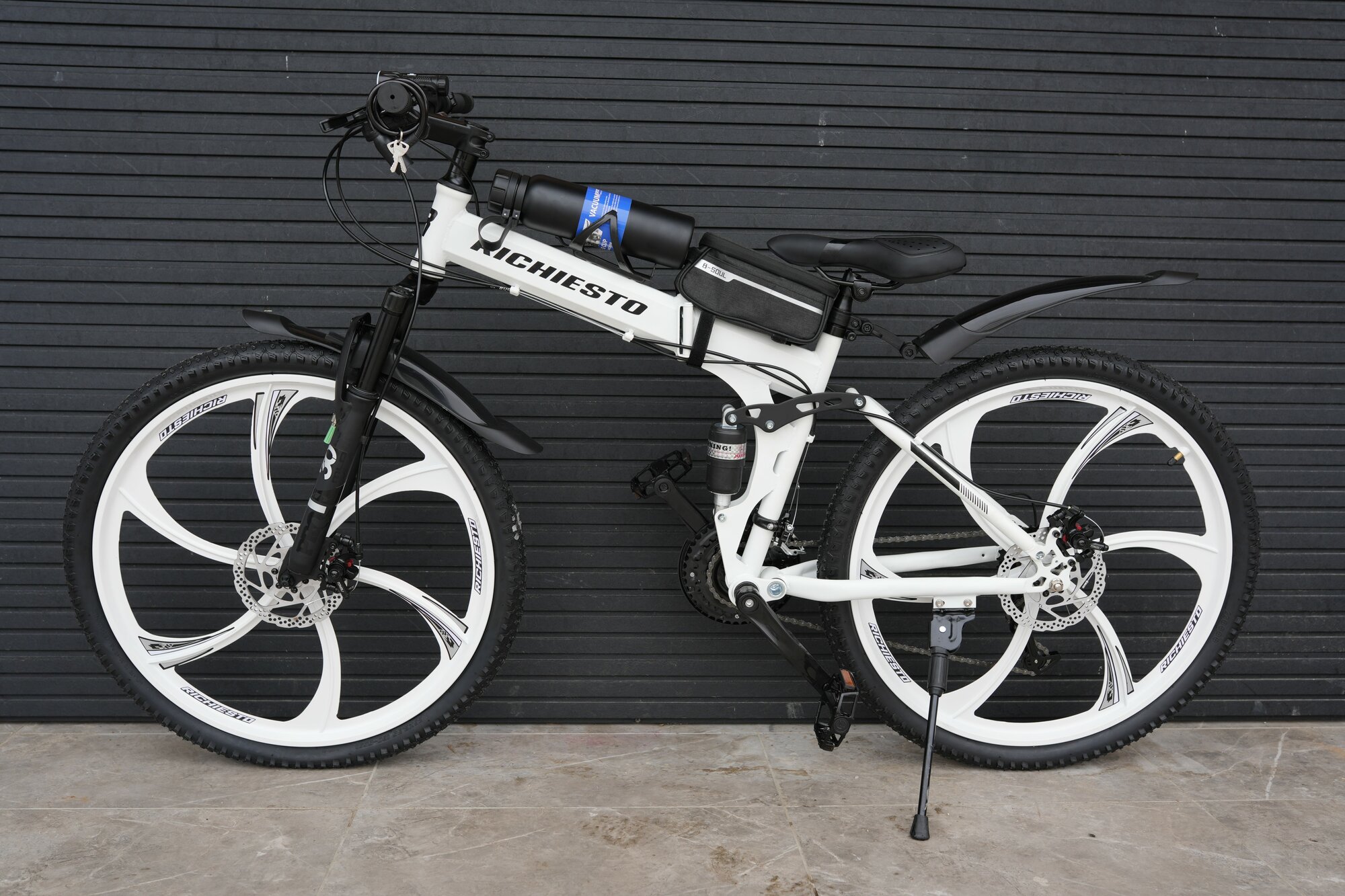 Велосипед двухподвесной складной RICHIESTO , 17 дюймов, белый, 26 дюймов