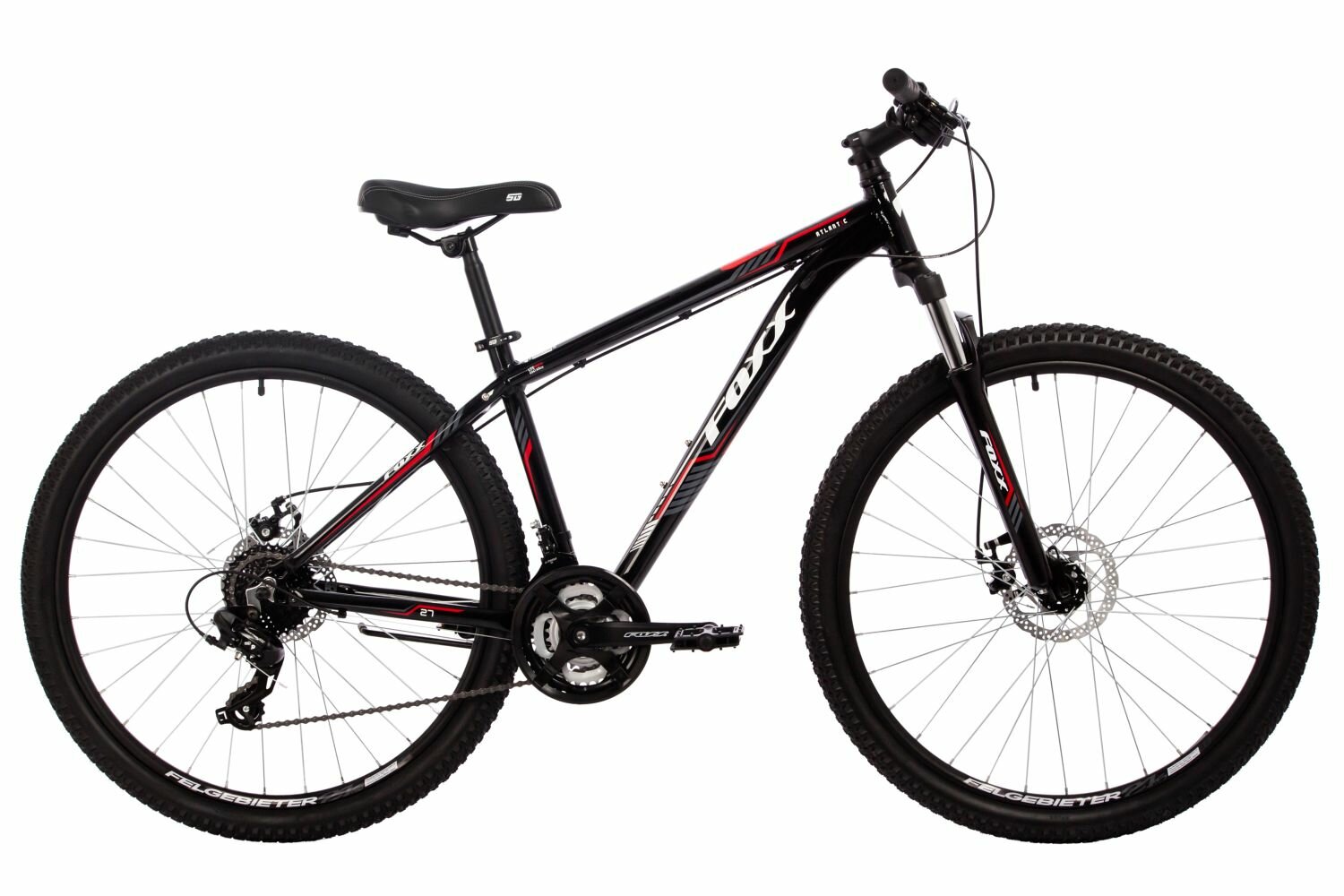 Велосипед горный Foxx Atlantic D 27.5" 16" 24 ск. красная 27AHD. ATLANTIC.16RD4 2024
