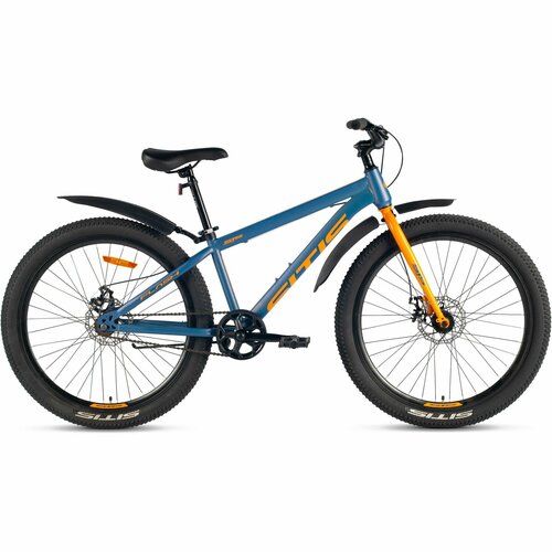 Велосипед SITIS FLASH 26 (2024) Navy-Yellow-Black, подростковый для мальчиков, сталь, 1 скорость, дисковые механические тормоза, размер рамы 13,5, рост 150-160 см велосипед sitis pams 14 2023 white blue