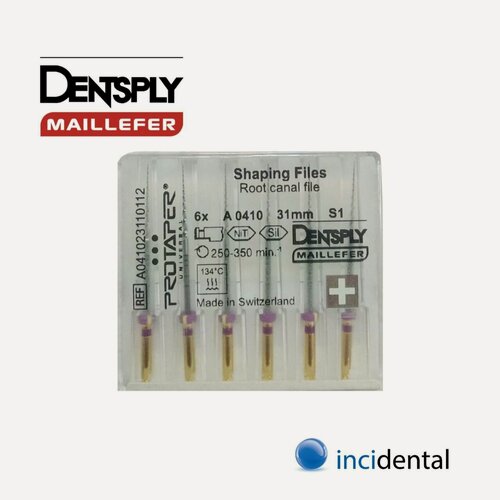 Изображение товара Протейперы Универсал машин-формир (6шт) ProTaper Дентсплай Майлифер (Dentsply Maillefer)в наборе (31 мм S1 (6 шт/уп) Фиолетовый) облегчающий первичное проникновение в корневой канал.