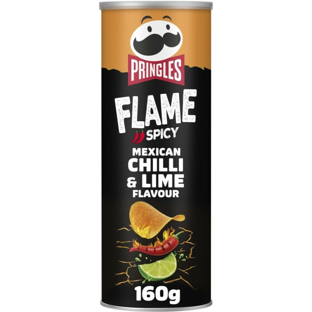 Картофельные чипсы Pringles Flame Spicy Mexican Chilli & Lime / Принглс Острые по Мексикански Чили и Лайм 160гр (Европа)