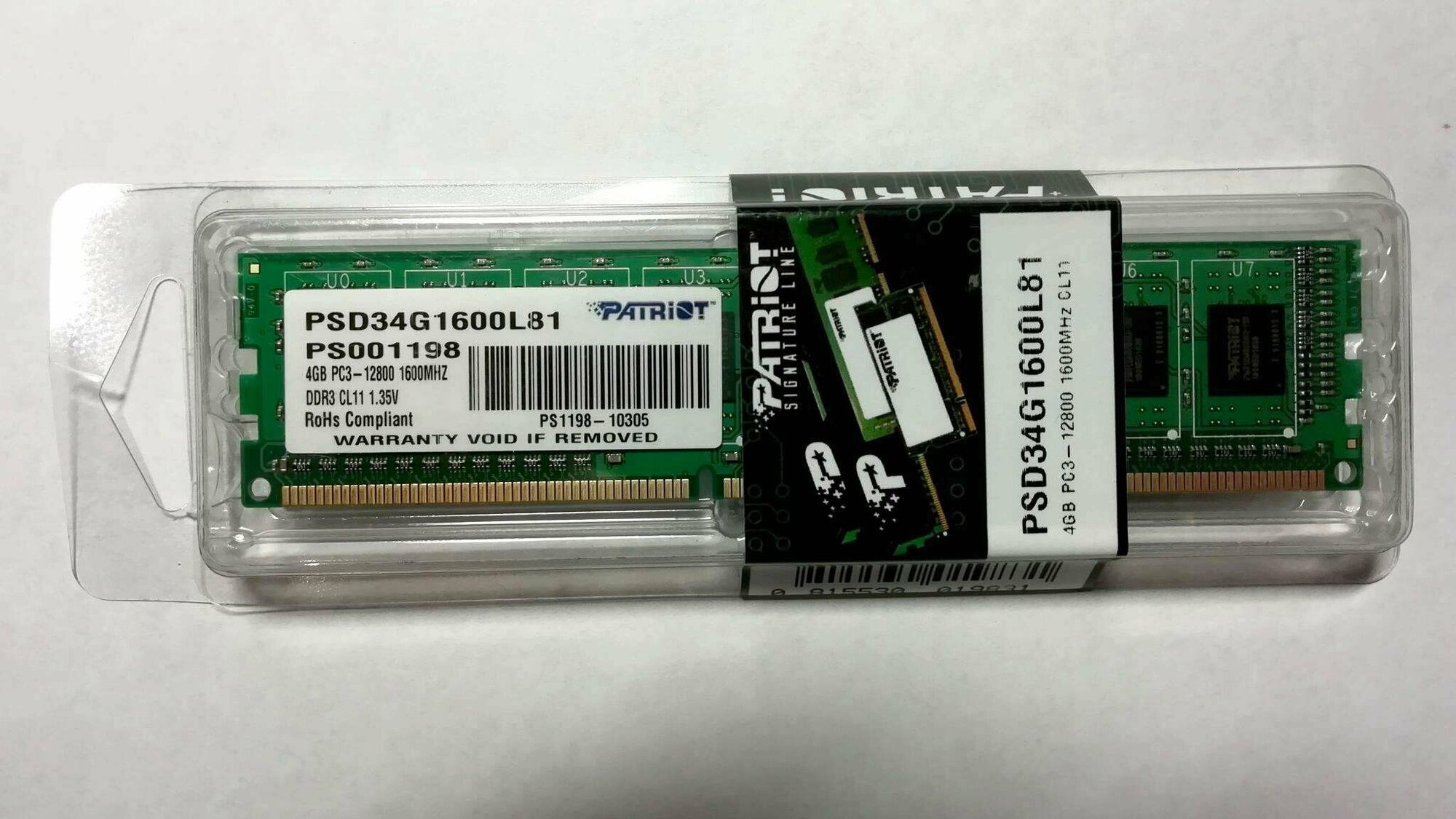 PATRIOT DDR3L PSD34G1600L81 4GB - фото №13