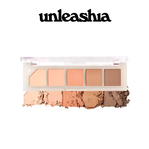 Компактная нюдовая палетка теней для век Unleashia Mood Shower Face Palette 01 Vanilla Shower