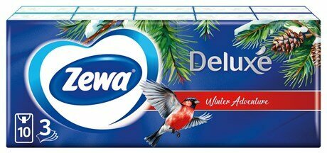 Платочки бумажные носовые Zewa/Zemma Deluxe, 10 x 10 шт