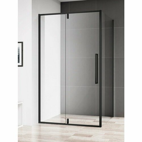 Душевой уголок AQUAme 120х80 прозрачный, черный матовый (AQM7108-2-12, AQM7111-2)