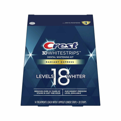 Отбеливающие полоски для зубов Crest 3D Whitestrips Radiant Express, курс 14 дней, 5-6 тонов профессиональные гелевые полоски для отбеливания зубов отбеливающие инструменты для отбеливания зубов удаление пятен гигиена полости р