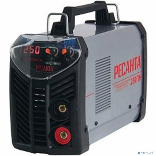Ресанта Сварочное оборудование Инверторы Ресанта САИ 250 6521 Сварочный аппарат инверторный ПН 6521 140В-240В макс77кВт 10А-250А ПВ 70 напр холостого хода 80В напр 29В макс диаметр электрода 6 мм 67 кг 30655₽