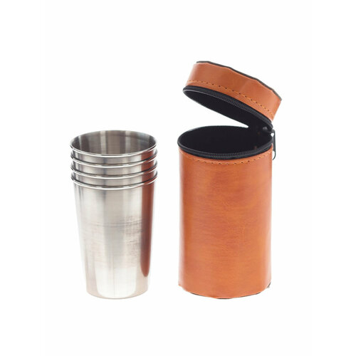 Стопки 4 шт в чехле Remecoclub металлические 200 мл 1481₽