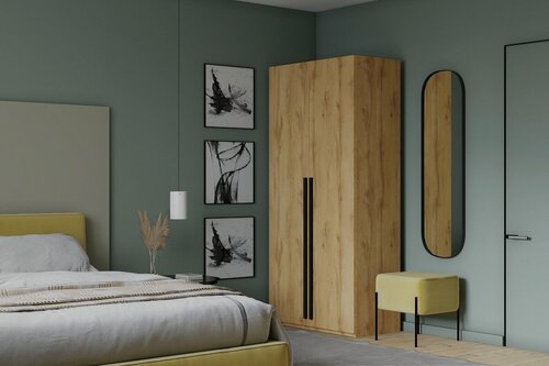 Изображение товара Шкаф распашной МебельЛэнд24 Лорена Пакс - 2 Дуб Золотистый 120x60x230 дуб светлый для одежды двухдверный