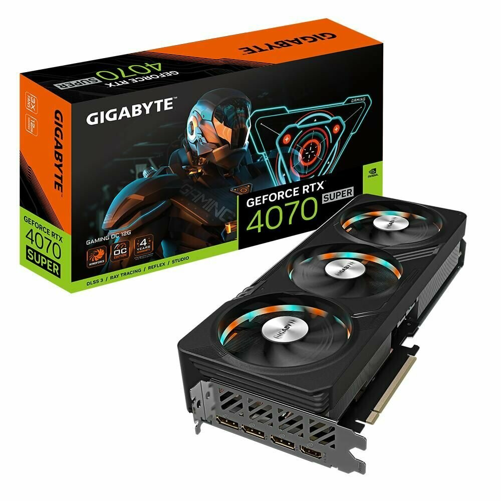 Gigabyte Видеокарта Gigabyte RTX4070SUPER GAMING OC 12GB RTL GV-N407SGAMING OC-12GD