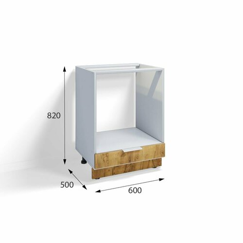 Кухонный модуль напольный 60см для духового шкафа и варочной панели, дуб Craft золотой
