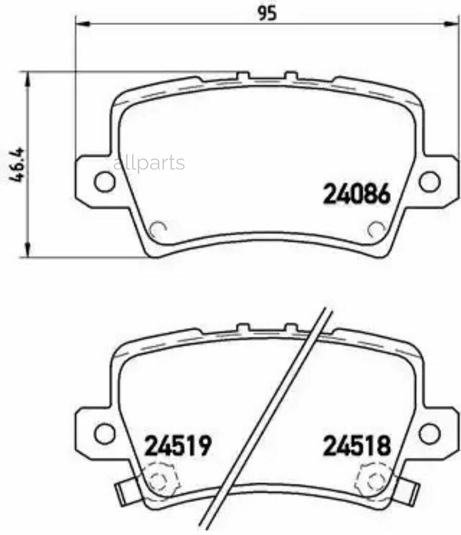 BREMBO P28038 Колодки тормозные дисковые