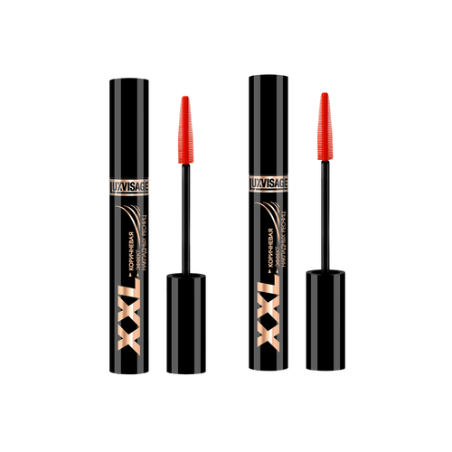 Тушь для ресниц Luxvisage XXL Эффект накладных ресниц коричневая 2 шт 1256₽
