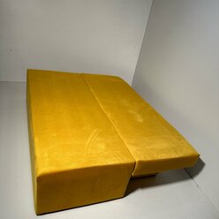 Диван-кровать "Азета" 14, без локтей, 188х90х78, желтый, велюр, еврокнижка