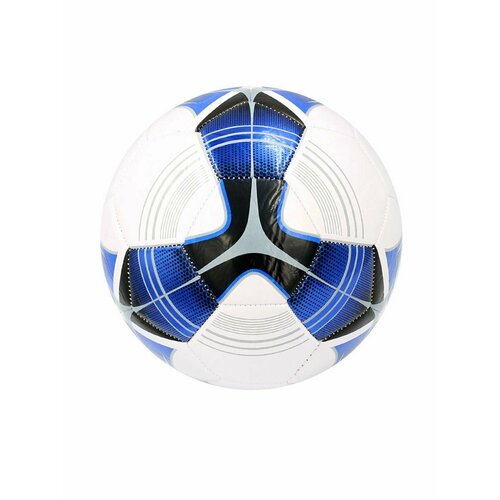 Мяч футбольный №5 глянцевый бело-синий, 240222-KR1
