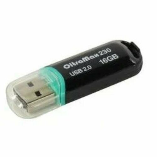 Флешка OltraMax 230, 16 Гб, USB2.0, чт до 15 Мб/с, зап до 8 Мб/с, чёрная