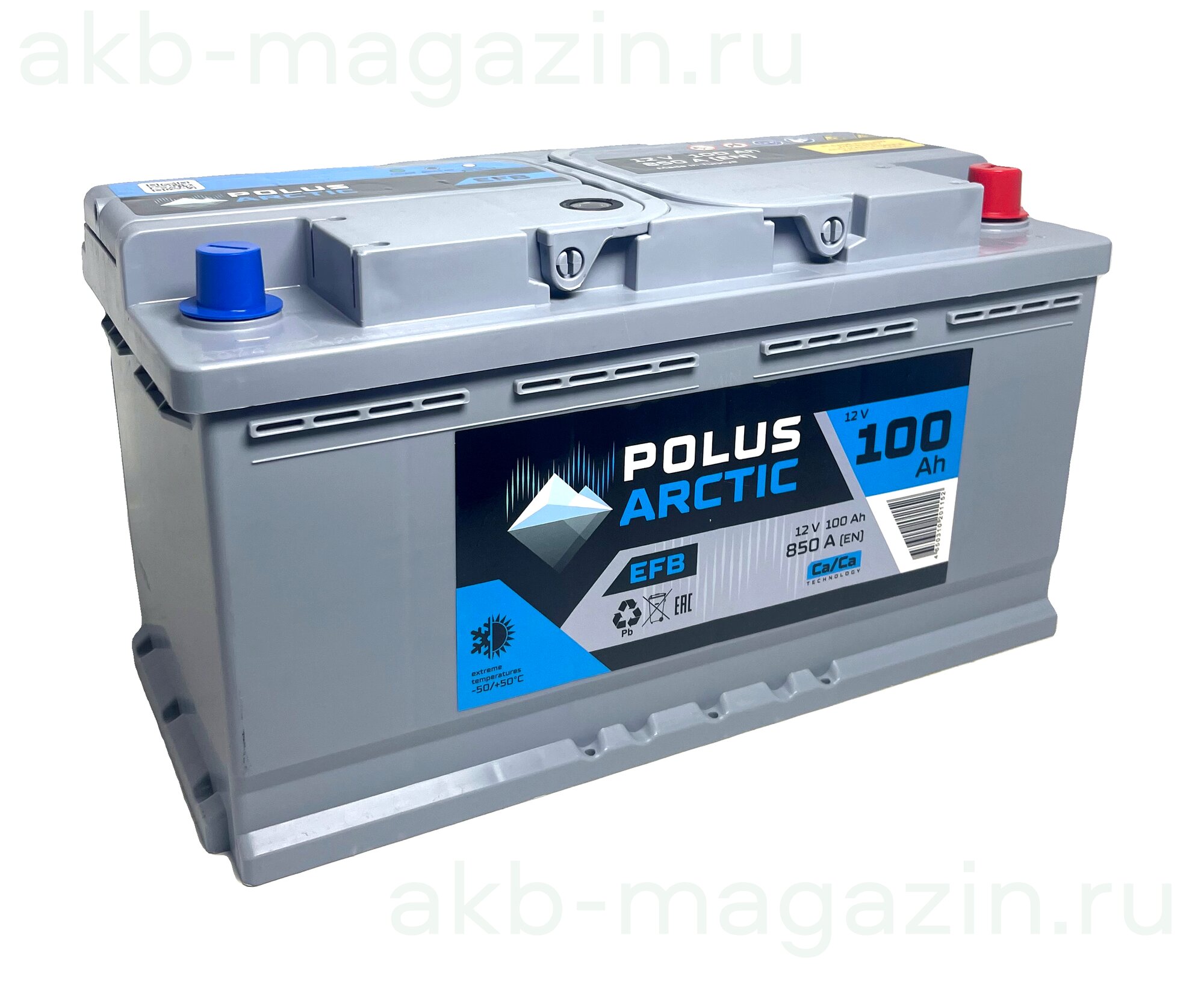 Автомобильный аккумулятор Polus Arctic EFB 100 Ah 850A обрат. пол.