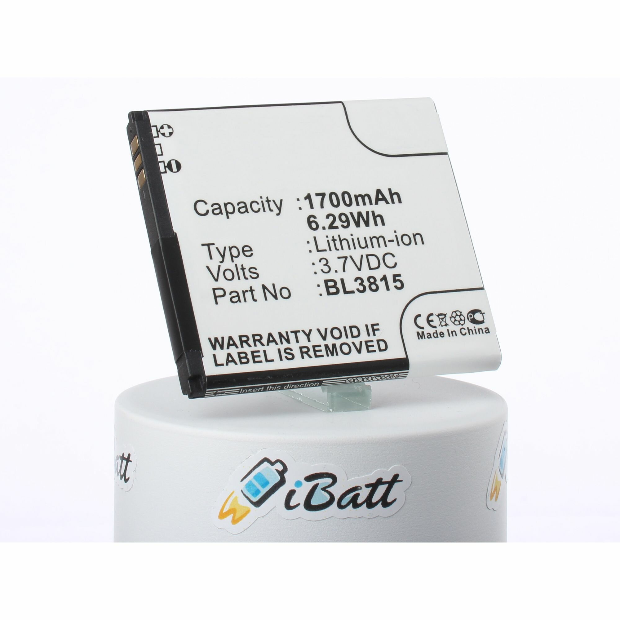 Аккумуляторная батарея iBatt 1700mAh для Fly BL3815, IQ4407, ERA Nano 7,