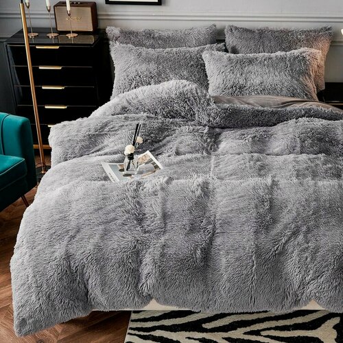 Изображение товара Уютный плед серый травка