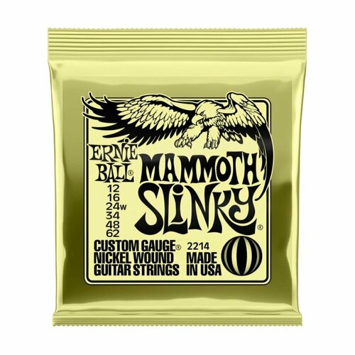 P02214 Mammoth Slinky Комплект струн для электрогитары, никель, 12-62, Ernie Ball mammoth wvh виниловая пластинка mammoth wvh mammoth ii